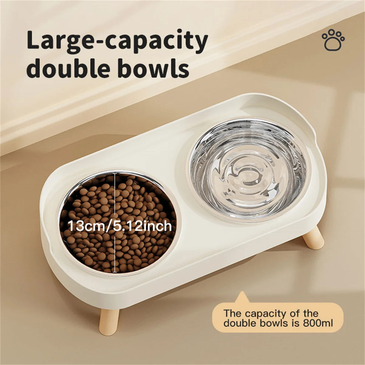 Colourful Stainless Steel Double Pet Bowl – Food & Water Feeding Station for Cats & Dogs