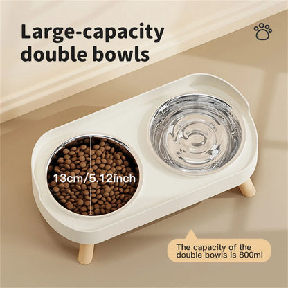 Colourful Stainless Steel Double Pet Bowl – Food & Water Feeding Station for Cats & Dogs