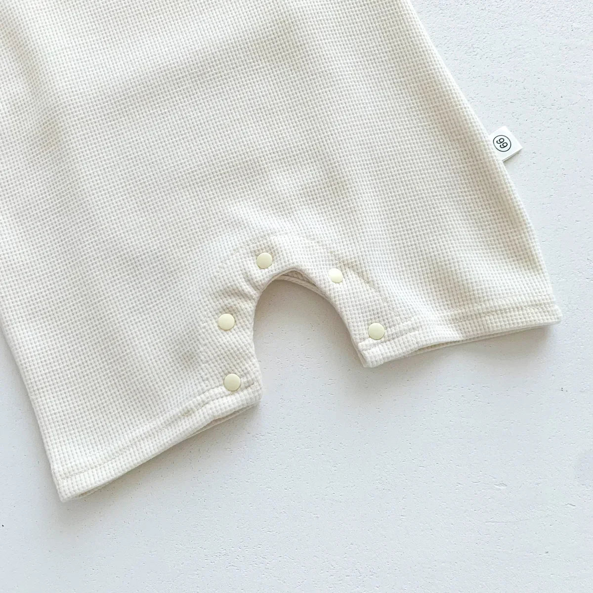 Baby Waffle Cotton Romper & Bear Ear Hat Set – Short Sleeve Outfit (0–24 Months)