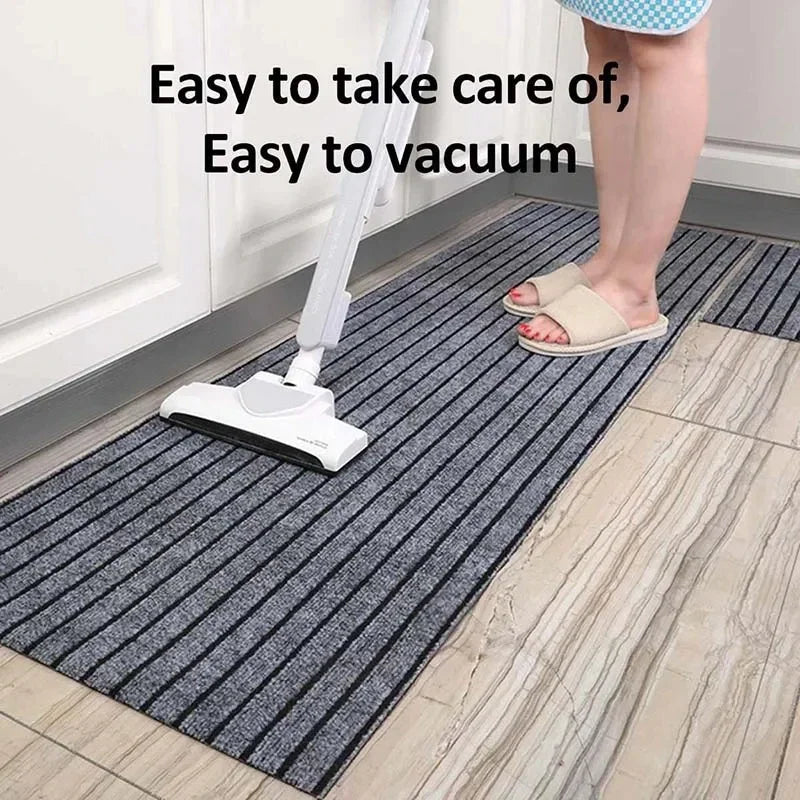 Striped Non-Slip Absorbent Floor Rug – Kitchen, Hallway & Entrance Mat