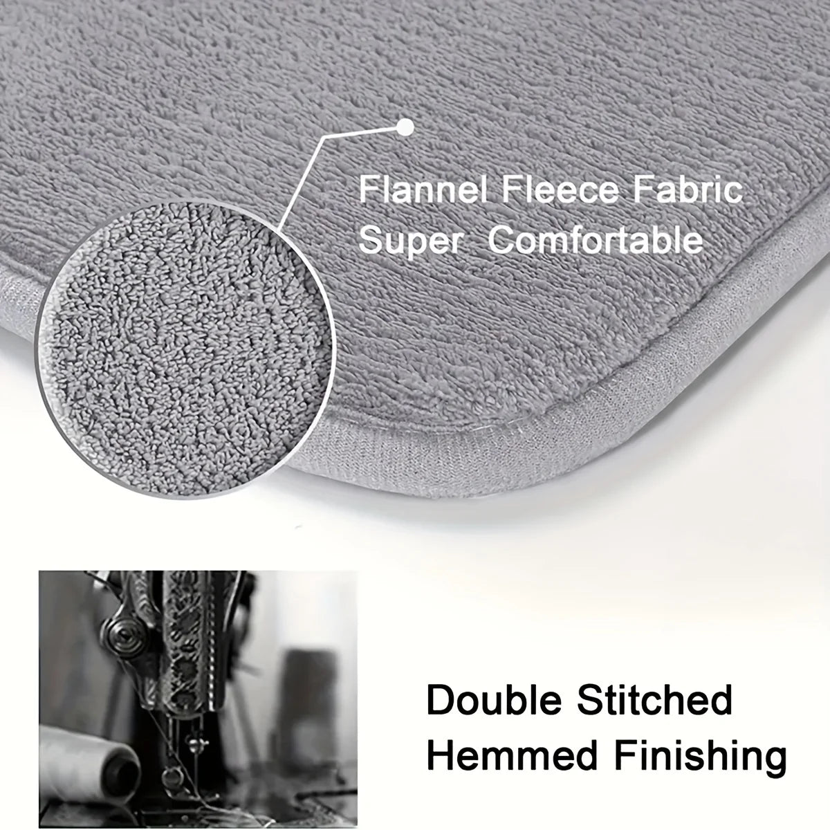 Thickened Flannel Bathroom Floor Mat – Soft Absorbent Non-Slip Bath Mat