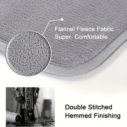 Thickened Flannel Bathroom Floor Mat – Soft Absorbent Non-Slip Bath Mat