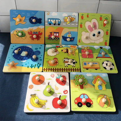 Montessori Wooden Learning Puzzle – Educational Toy for Toddlers (1–3 Years)