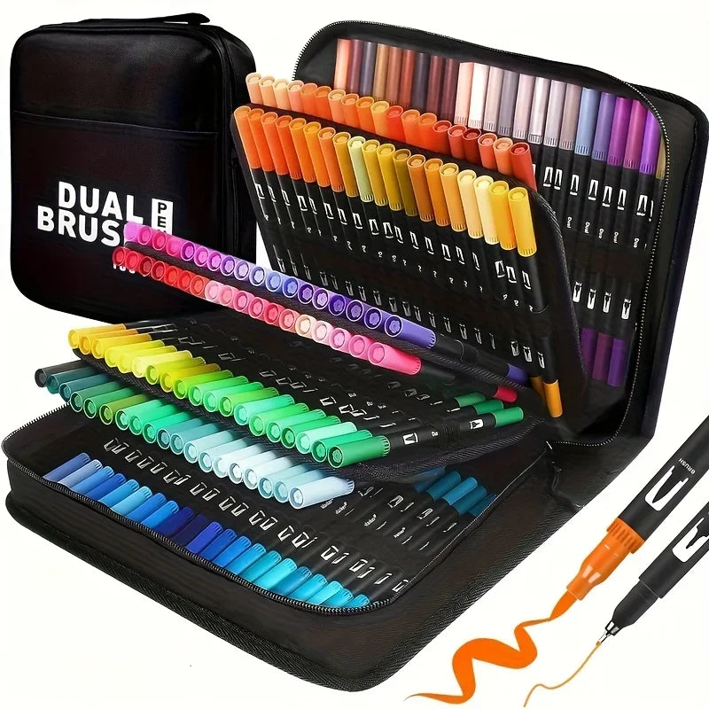 Double-Ended Watercolour Marker 24 Set – Dual Tip Art Pens for Drawing & Crafts