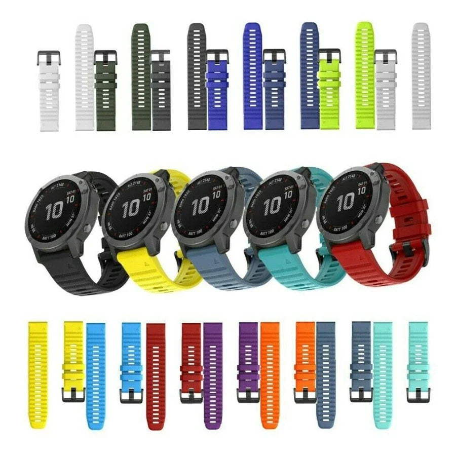 QuickFit Silicone Strap for the Garmin Descent MK1/MK2/MK2i, Enduro/2, Tactix Delta (26mm) (10 colours available)