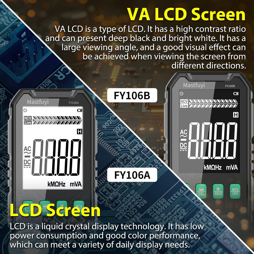 Digital Multimeter 600V AC/DC True RMS Auto-Range Tester (2 models available)