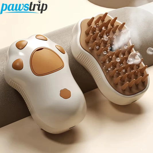 3-in-1 Steam Pet Grooming Brush – Spray, Deshedding & Massage Tool