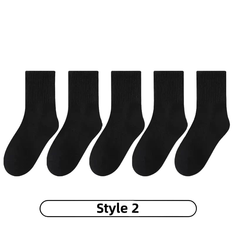 Cotton Sport Socks – 5 Pairs (Ages 3–13) (5 colours available)