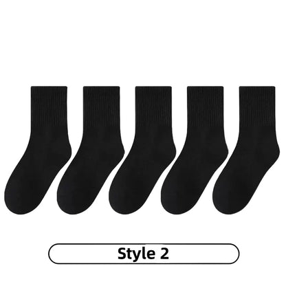 Cotton Sport Socks – 5 Pairs (Ages 3–13) (5 colours available)