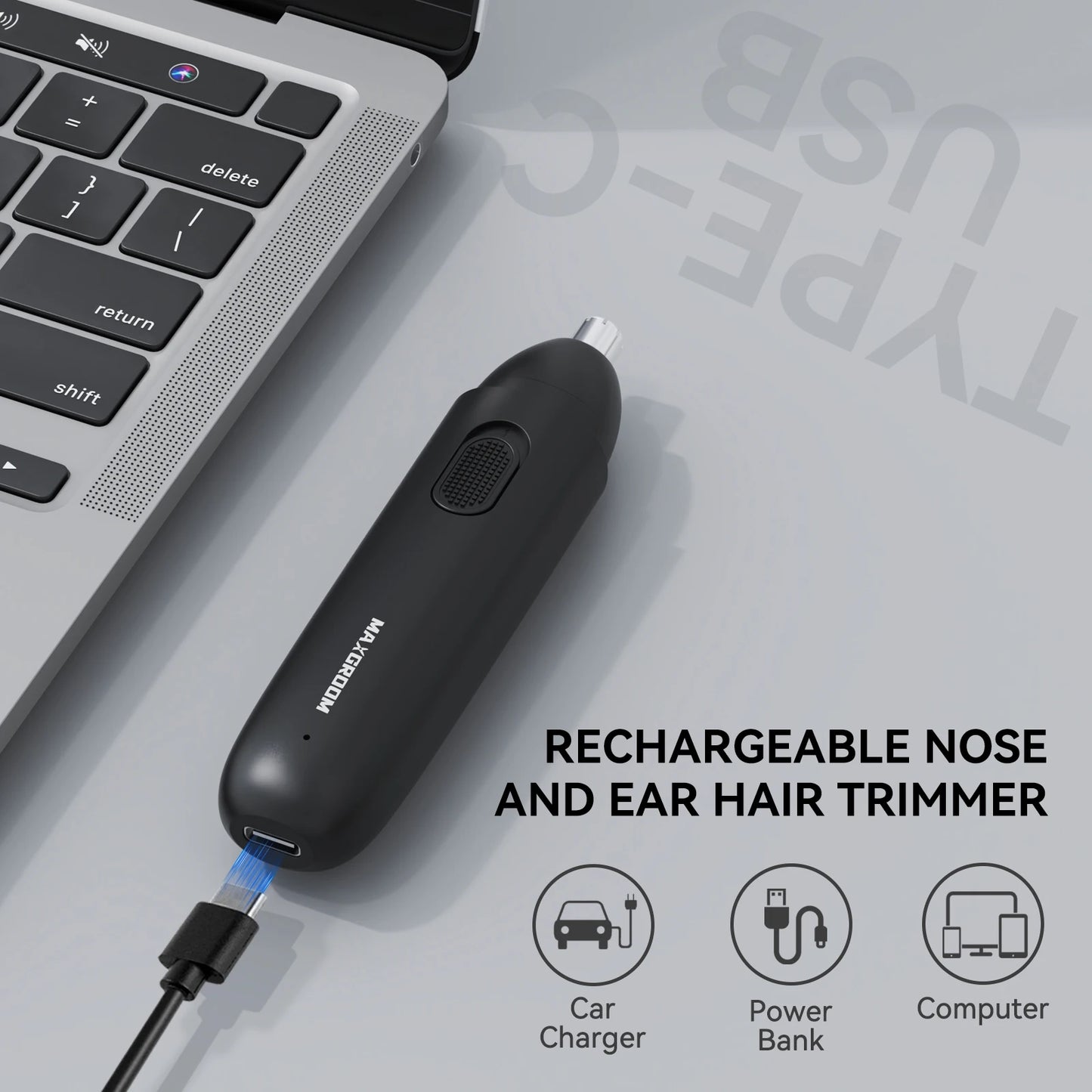 Rechargeable Nose Hair Trimmer with 360° Dual-Blade System