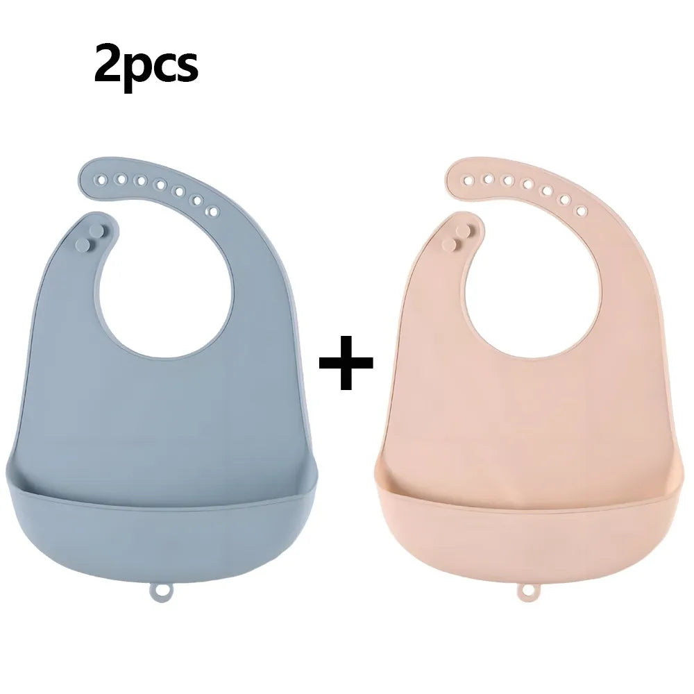 Silicone Baby Bib – Waterproof Food Catching Feeding Bib