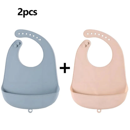 Silicone Baby Bib – Waterproof Food Catching Feeding Bib