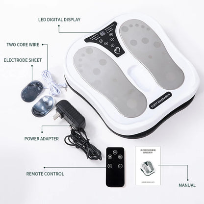 Wireless EMS Heated Foot Massager – Adjustable Foot Stimulation Machine with Electrode Pads