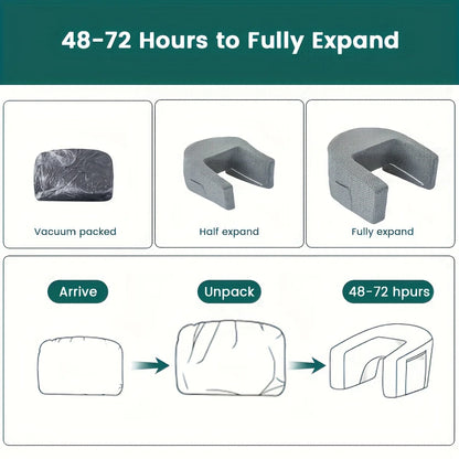 Memory Foam Reading Pillow – Extra Large Bed Rest Cushion with Arm Support & Carry Handle