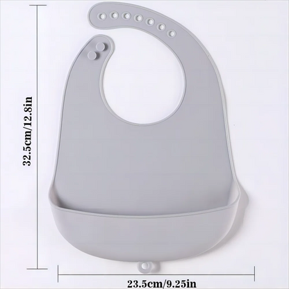 Silicone Baby Bib – Waterproof Food Catching Feeding Bib