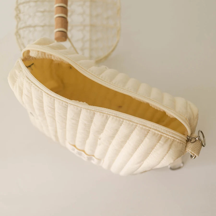 Embroidered Mummy Baby Essentials Bag – Zippered Nappy & Stroller Storage Pouch