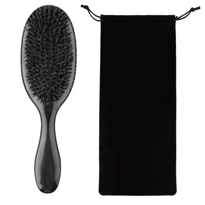 Boar Bristle Hair Brush – Detangling & Scalp Massage Paddle Brush for All Hair Types
