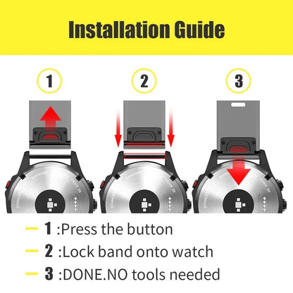 QuickFit Silicone Strap for a Range of Garmin Watches (22mm) (See list of models in the description)