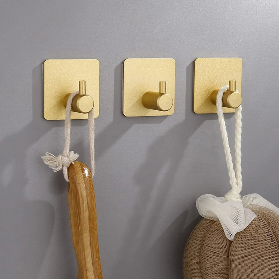 Stainless Steel Adhesive Hooks – No-Drill Wall Hooks for Home Organisation