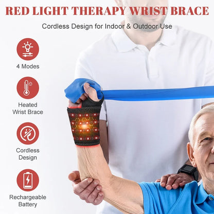 Rechargeable Red Light Therapy Wrist Strap – 660nm & 850nm LED Support Wrap
