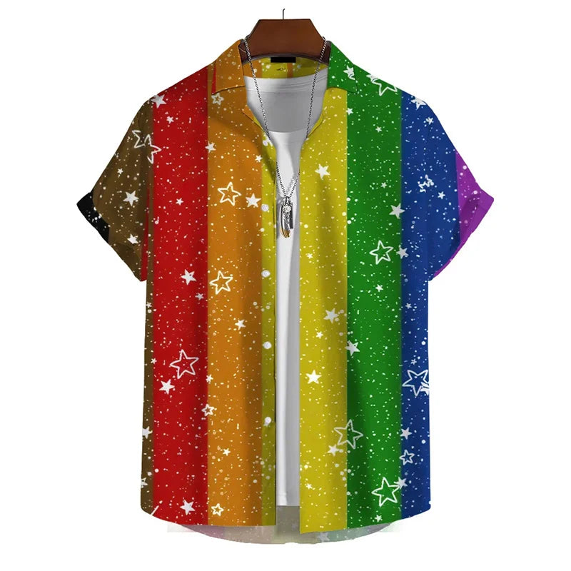 Men’s 3D Print Rainbow Shirt (10 different designs available)