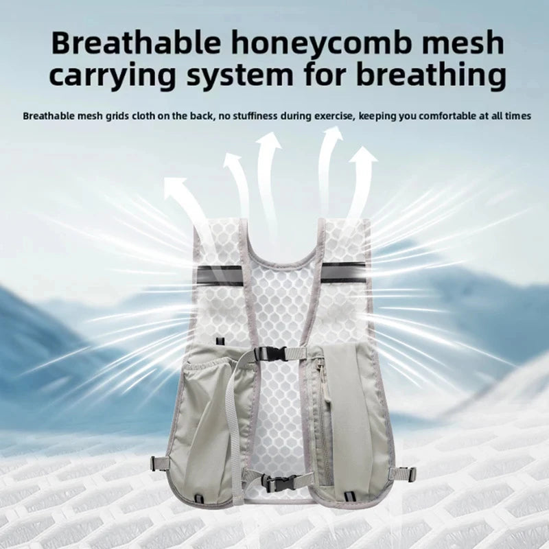 Lightweight Running Vest Backpack – Reflective Sports Chest Pack with Phone & Bottle Storage