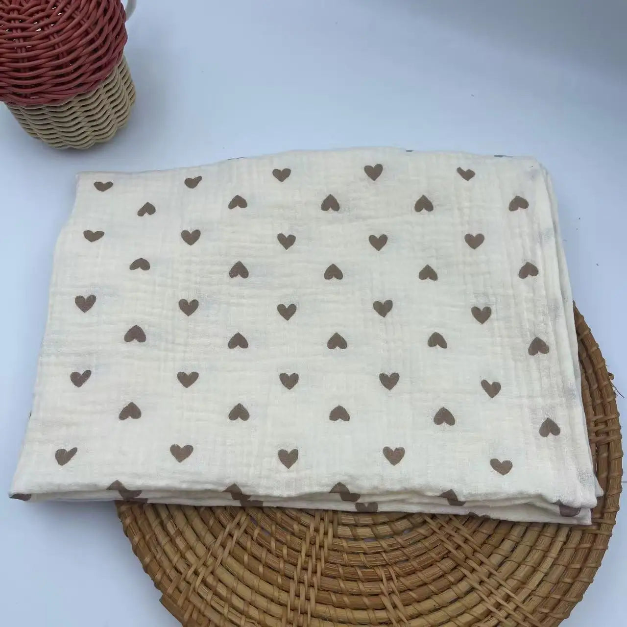 Floral Cotton Muslin Swaddle Blanket – Baby Wrap, Pram Cover & Receiving Blanket
