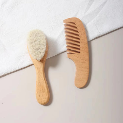 2-Piece Baby Hair Brush & Comb Set – Soft Newborn Grooming Kit