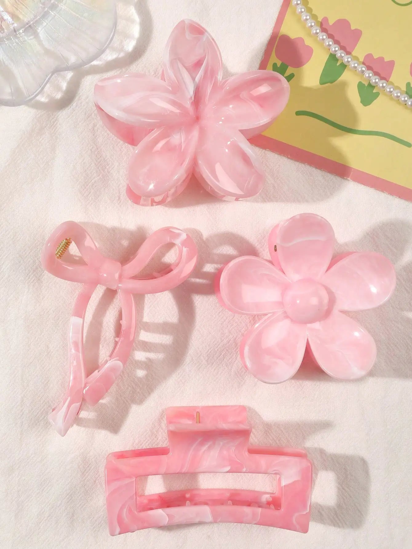 4-Piece Bow Hair Claw Clip Set