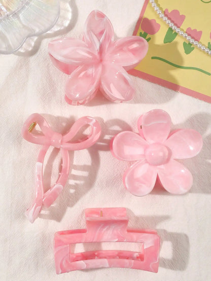 4-Piece Bow Hair Claw Clip Set