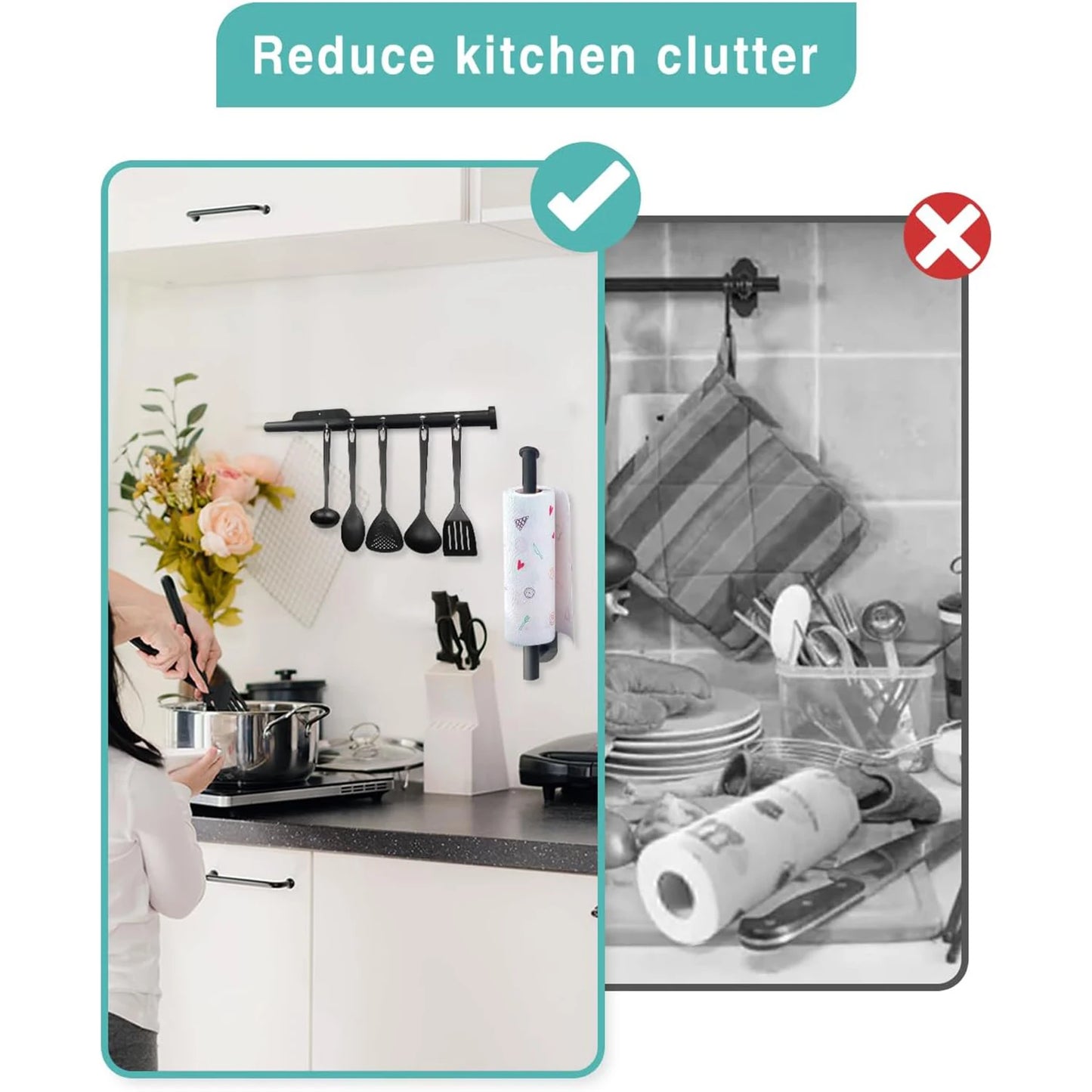 Adhesive Paper Towel Holder – No-Drill Kitchen Rack
