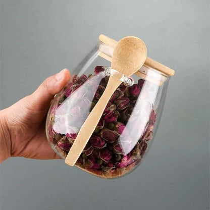 Airtight Glass Storage Jar – Sealed Food Storage Container with Lid