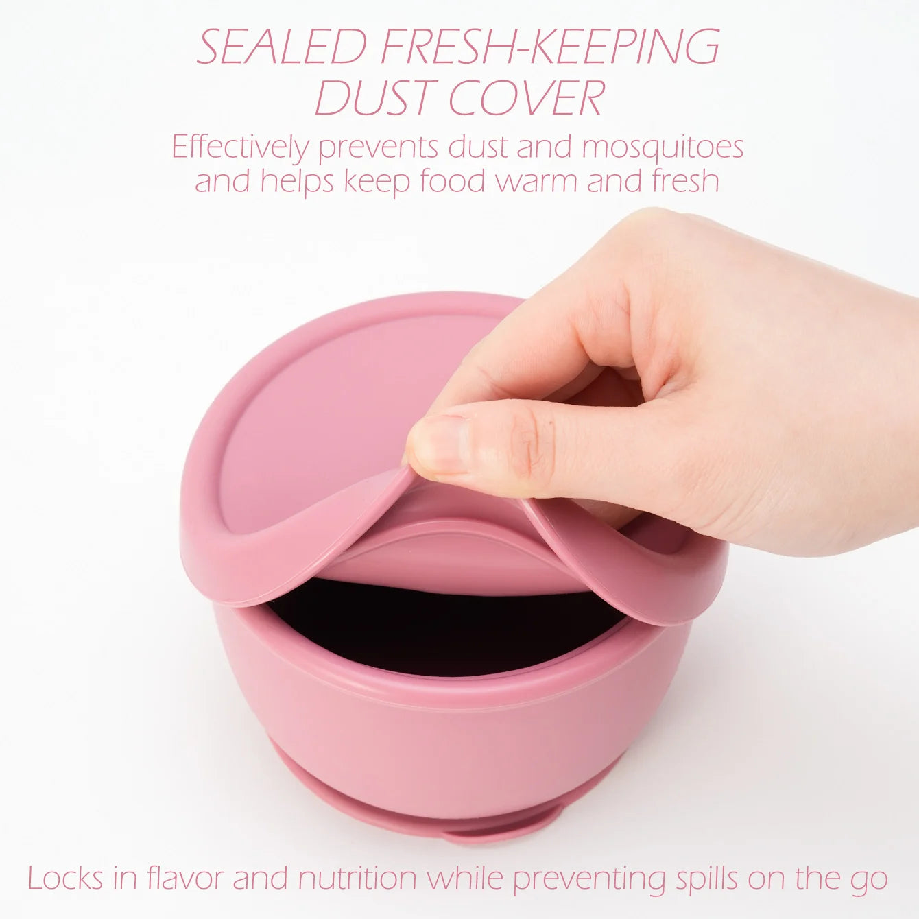 Silicone Baby Suction Bowl with Lid – Portable Feeding & Food Storage Bowl