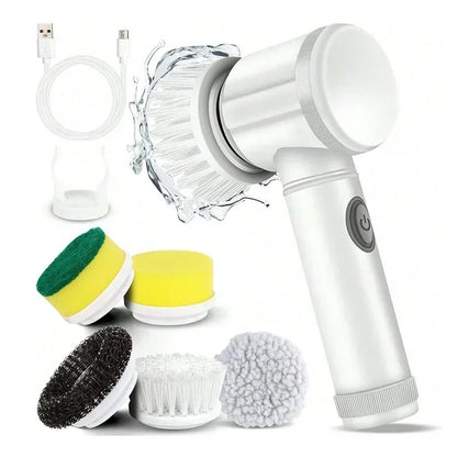 Cordless Electric Spin Scrubber – 5-in-1 Rechargeable Cleaning Brush
