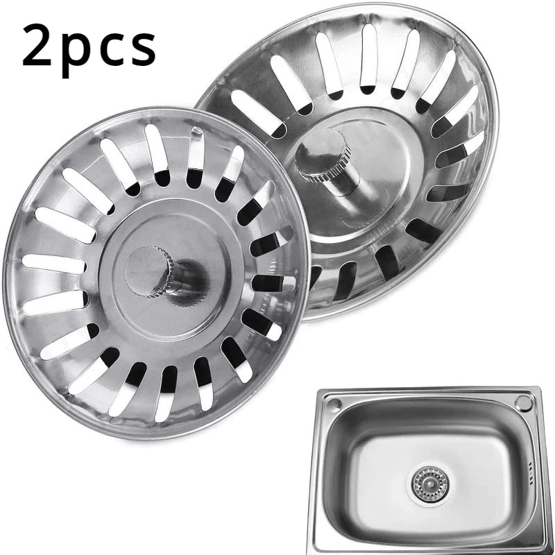 2-in-1 Kitchen Sink Strainer & Stopper – Stainless Steel Drain Waste Filters