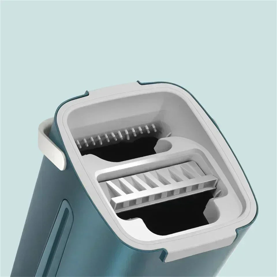Self-Washing Flat Mop & Bucket Set – Hands-Free Microfiber Floor Cleaning System