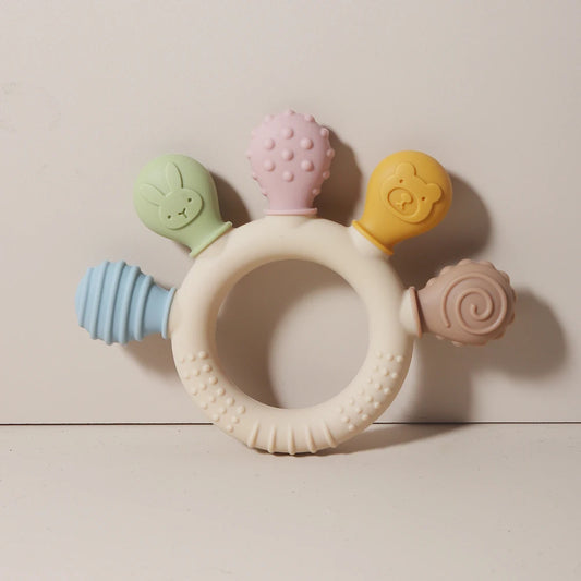 Silicone Baby Teething Ring – Sensory Chew Toy for Infants (0–12 Months)