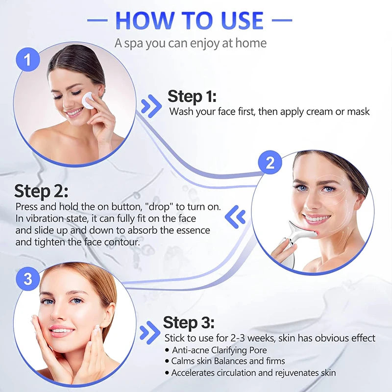 7-Colour LED Neck & Face Lifting Device – EMS Skin Tightening & Anti-Aging Massager