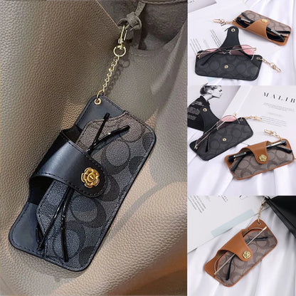 Portable Glasses Case with Keychain – Compact Sunglasses & Eyeglasses Storage Pouch