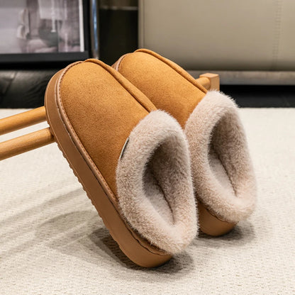 Fluffy Winter Slippers – Warm Fur-Lined Indoor Shoes with Thick Non-Slip Sole
