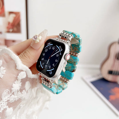 Elastic Stone Apple Watch Band – Hematite Stretch Strap for Apple Watch
