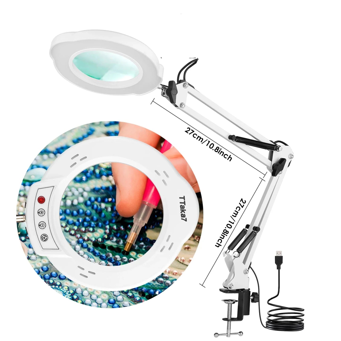 72LED 8X/10X USB Magnifying Glass with 3 Colours Light (10 different variants available)