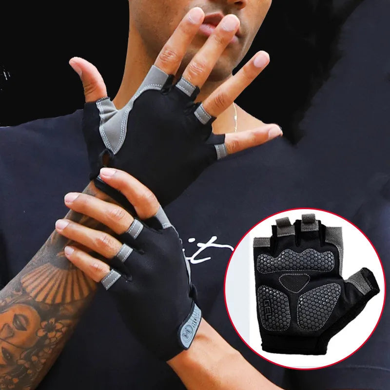 Fingerless Gym & Training Gloves – Breathable Non-Slip Workout Gloves for Men & Women