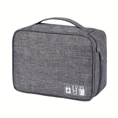 3-Layer Electronics Travel Organiser Bag – Waterproof Cable & Gadget Storage Case