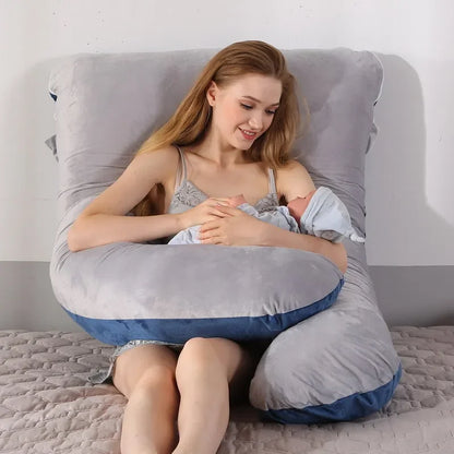 U-Shaped Pregnancy Pillow – Full Body Maternity Support Cushion (120 x 70cm)