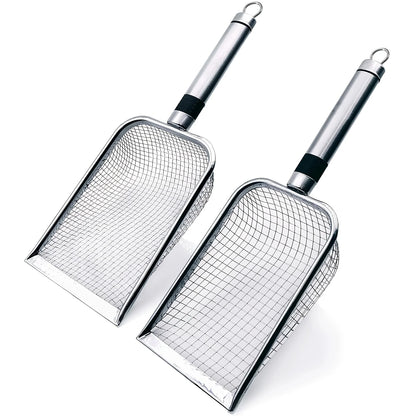 2-Piece Stainless Steel Garden Soil Sifter Set – Fine & Coarse Mesh Screens