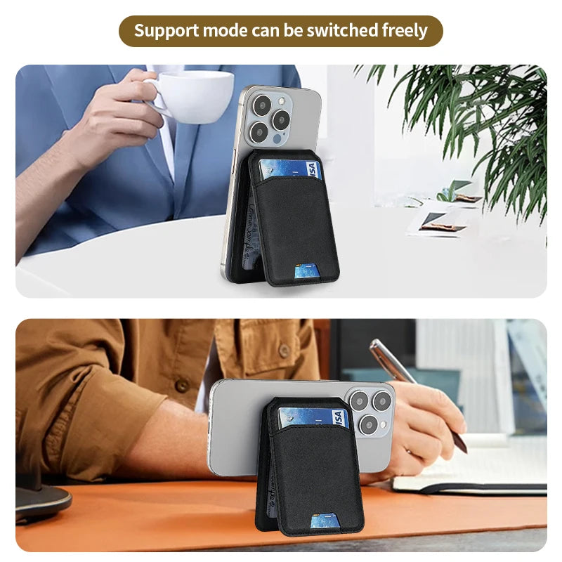 Magnetic Leather Wallet Case for iPhone (MagSafe Compatible)