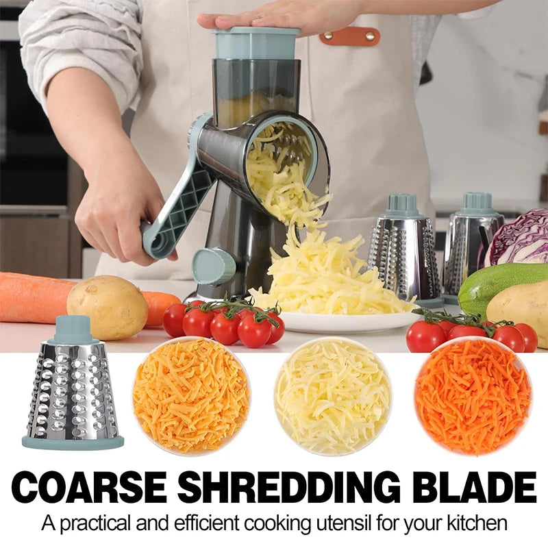 3-in-1 Manual Rotary Cheese Grater