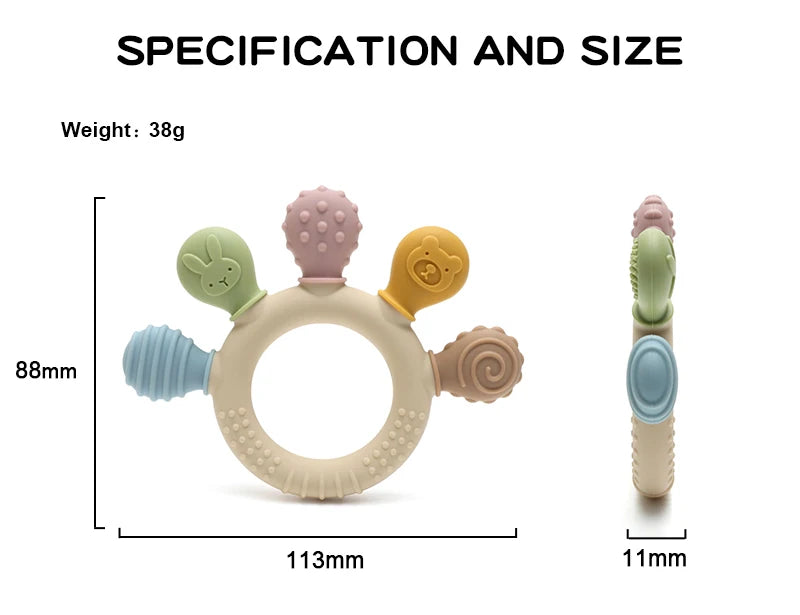 Silicone Baby Teething Ring – Sensory Chew Toy for Infants (0–12 Months)