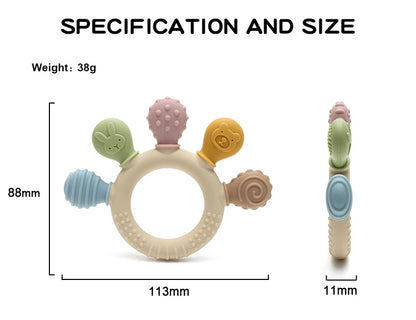Silicone Baby Teething Ring – Sensory Chew Toy for Infants (0–12 Months)